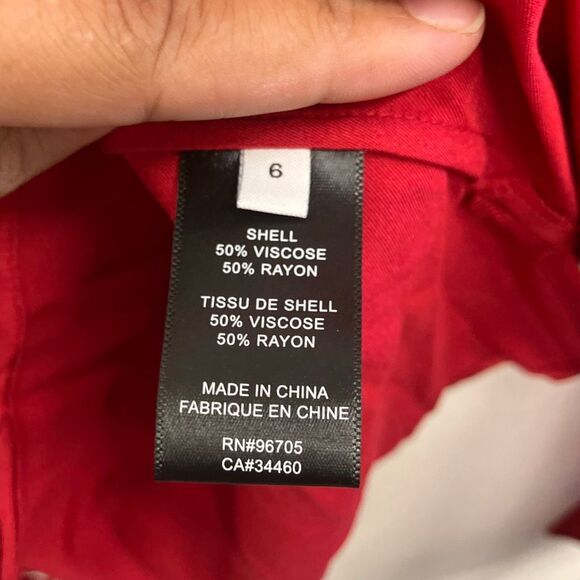 Rebecca Taylor red satin blouse with bell sleeves size 6 NEW #719 - Picture 7 of 9